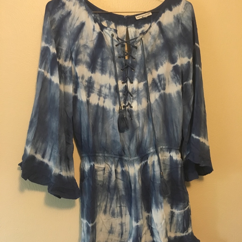 Blue tie dye romper